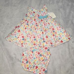 NWT 12mo Mayoral Turquoise Dress and Bloomer